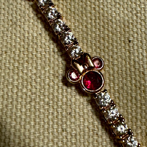 MINNIE MOUSE DIAMONIQUE ROSE GOLD TENNIS BRACELET - Picture 3 of 5